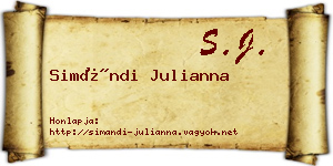 Simándi Julianna névjegykártya